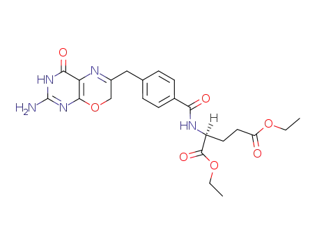 Molecular Structure of 85828-54-2 (diethyl N-<<(2-amino-4-hydroxy-7,8-dihydro-8-oxa-6-pteridinyl)methyl>benzoyl>-L-glutamate)