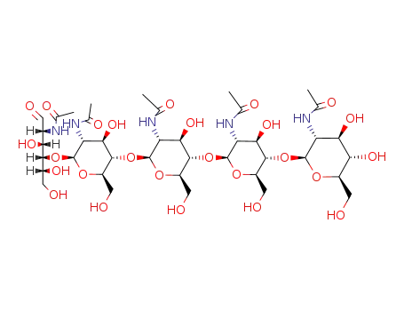Molecular Structure of 36467-68-2 (N',N'',N''',N''''-Pentaacetylchitopentaose)