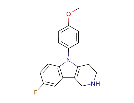 Molecular Structure of 58038-75-8 (1H-Pyrido[4,3-b]indole,
8-fluoro-2,3,4,5-tetrahydro-5-(4-methoxyphenyl)-)