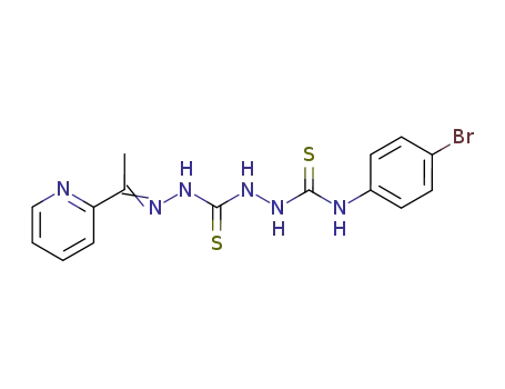 Molecular Structure of 140835-40-1 (N-(4-bromophenyl)-2-({(2E)-2-[1-(pyridin-2-yl)ethylidene]hydrazinyl}carbothioyl)hydrazinecarbothioamide)
