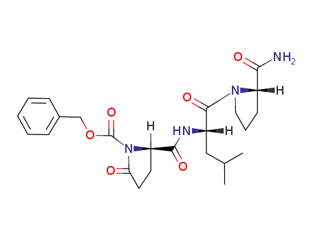 Molecular Structure of 78664-75-2 (L-Prolinamide, 5-oxo-1-[(phenylmethoxy)carbonyl]-D-prolyl-L-leucyl-)