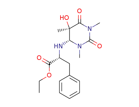 (R)-2-((4S,5R)-5-Hydroxy-1,3,5-trimethyl-2,6-dioxo-hexahydro-pyrimidin-4-ylamino)-3-phenyl-propionic acid ethyl ester