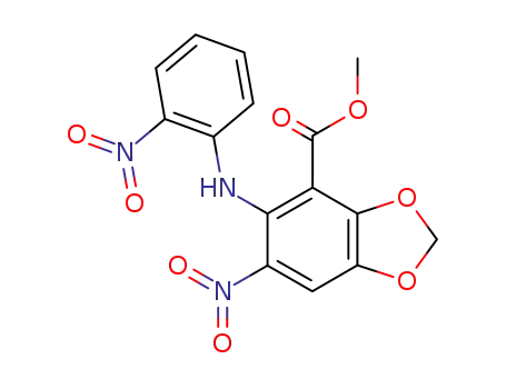 1,3-Benzodioxole-4-carboxylic acid, 6-nitro-5-[(2-nitrophenyl)amino]-,
methyl ester