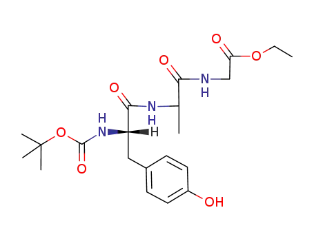Molecular Structure of 77621-73-9 (Glycine, N-[N-[N-[(1,1-dimethylethoxy)carbonyl]-L-tyrosyl]-D-alanyl]-, ethyl
ester)