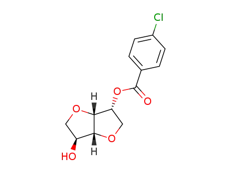 Molecular Structure of 111878-16-1 (4-Chloro-benzoic acid (3R,3aR,6S,6aR)-6-hydroxy-hexahydro-furo[3,2-b]furan-3-yl ester)