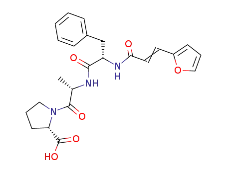 Molecular Structure of 99572-75-5 (L-Proline,
1-[N-[N-[3-(2-furanyl)-1-oxo-2-propenyl]-L-phenylalanyl]-L-alanyl]-)