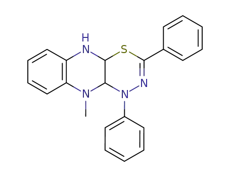 Molecular Structure of 113722-06-8 (1H-[1,3,4]Thiadiazino[5,6-b]quinoxaline,
4a,5,10,10a-tetrahydro-10-methyl-1,3-diphenyl-)