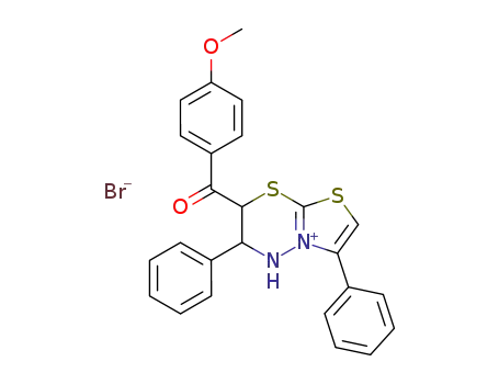 6-(4-Methoxy-benzoyl)-3,5-diphenyl-5,6-dihydro-4H-1,7-dithia-4-aza-3a-azonia-indene; bromide