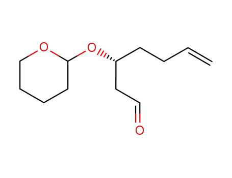Molecular Structure of 82065-65-4 (6-Heptenal, 3-[(tetrahydro-2H-pyran-2-yl)oxy]-, (3R)-)