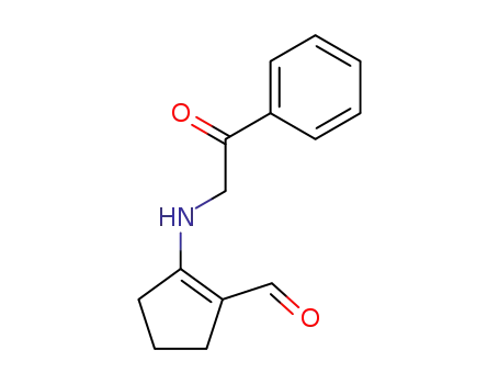 Molecular Structure of 105679-15-0 (1-Cyclopentene-1-carboxaldehyde, 2-[(2-oxo-2-phenylethyl)amino]-)