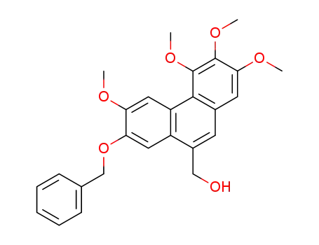 Molecular Structure of 89356-74-1 (9-Phenanthrenemethanol, 2,3,4,6-tetramethoxy-7-(phenylmethoxy)-)