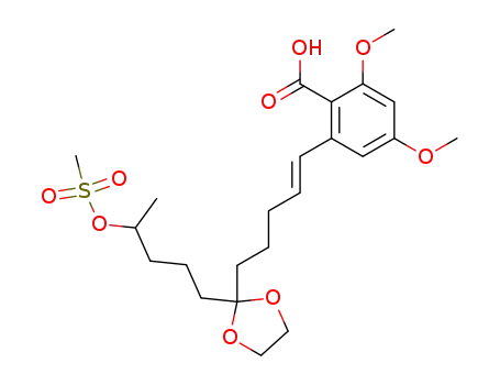 1-(3,5-dimethoxy-6-carboxyphenyl)-10-methylsulfonate-1-undecene 6-ethylene ketal