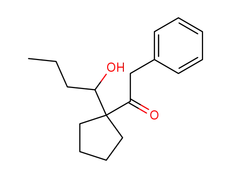 Molecular Structure of 97234-38-3 (1-[1-(1-Hydroxy-butyl)-cyclopentyl]-2-phenyl-ethanone)