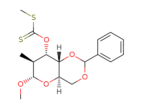 methyl 4,6-O-benzylidene-2-deoxy-2-C-methyl-3.O-<(thiomethyl)-thiocarbonyl>-α-D-altro-pyranoside
