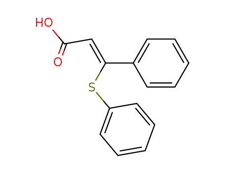Molecular Structure of 34874-91-4 (2-Propenoic acid, 3-phenyl-3-(phenylthio)-, (Z)-)