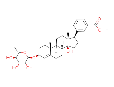 methyl 3-<3β-<(6-deoxy-α-L-mannopyranosyl)oxy>-14β-hydroxyandrost-4-en-17β-yl>benzoate