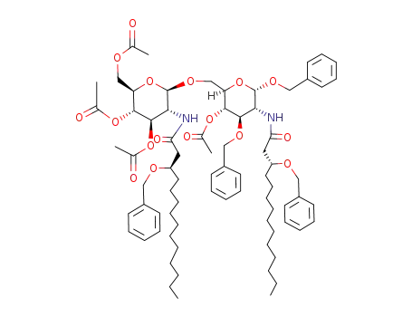Benzyl-4-O-acetyl-6-O-<3,4,6-tri-O-acetyl-<(R)-3-benzyloxytetradecanoylamino>-2-desoxy-β-D-glucopyranosyl>-3-O-benzyl-2-<(R)-3-benzyloxytetradecanoylamino>-2-desoxy-α-D-glucopyranosid