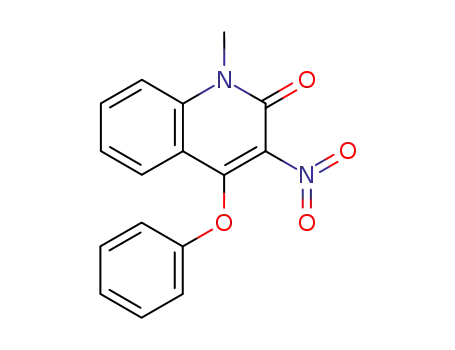 Molecular Structure of 141945-62-2 (2(1H)-Quinolinone,1-methyl-3-nitro-4-phenoxy-)