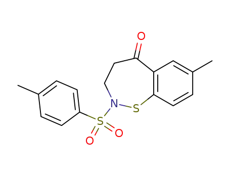 Molecular Structure of 78073-12-8 (7-methyl-2-p-tolylsulphonyl-2,3-dihydro-1,2-benzothiazepin-5(4H)-one)