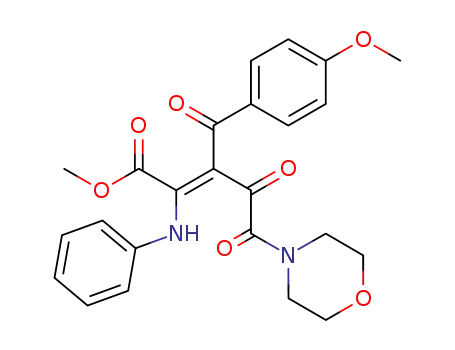 Molecular Structure of 121275-66-9 ((Z)-METHYL 3-(4-METHOXYBENZOYL)-5-MORPHOLINO-4,5-DIOXO-2-(PHENYLAMINO)PENT-2-ENOATE)
