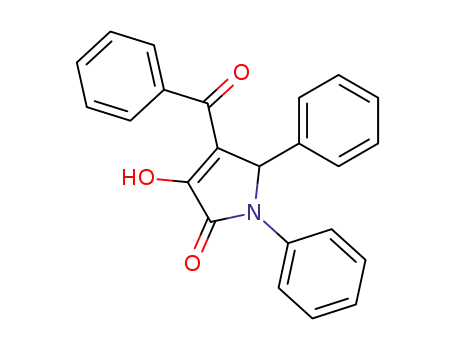 Molecular Structure of 108783-92-2 (2H-Pyrrol-2-one, 4-benzoyl-1,5-dihydro-3-hydroxy-1,5-diphenyl-)