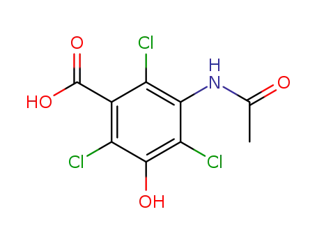 Benzoic acid, 3-(acetylamino)-2,4,6-trichloro-5-hydroxy-