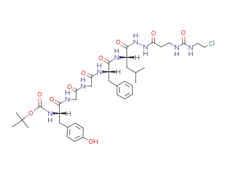 [(S)-1-({[({(S)-1-[(S)-1-(N'-{3-[3-(2-Chloro-ethyl)-ureido]-propionyl}-hydrazinocarbonyl)-3-methyl-butylcarbamoyl]-2-phenyl-ethylcarbamoyl}-methyl)-carbamoyl]-methyl}-carbamoyl)-2-(4-hydroxy-phenyl)-ethyl]-carbamic acid tert-butyl ester