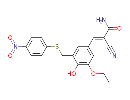 Molecular Structure of 107761-26-2 ((2E)-2-cyano-3-(3-ethoxy-4-hydroxy-5-{[(4-nitrophenyl)sulfanyl]methyl}phenyl)prop-2-enamide)