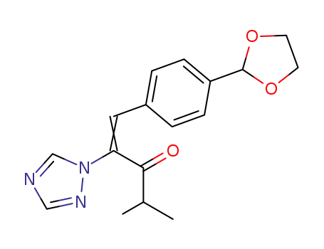 Molecular Structure of 159381-98-3 ((Z)-1-(4-[1,3]Dioxolan-2-yl-phenyl)-4-methyl-2-[1,2,4]triazol-1-yl-pent-1-en-3-one)