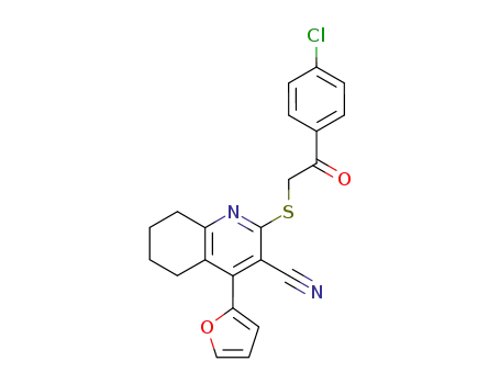 3-Quinolinecarbonitrile,
2-[[2-(4-chlorophenyl)-2-oxoethyl]thio]-4-(2-furanyl)-5,6,7,8-tetrahydro-