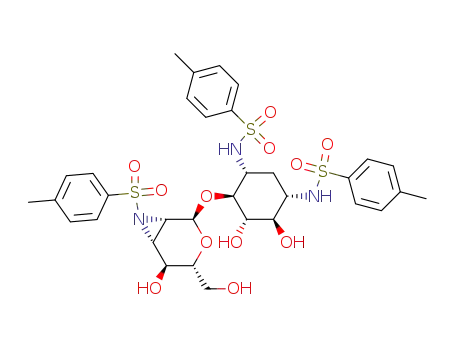2-Deoxy-6-O-(2,3-dideoxy-2,3-N-tosylepimino-α-D-mannopyranosyl)-1,3-di-N-tosylstreptamine