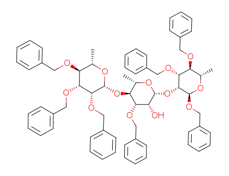 Benzyl O-(2,3,4-tri-O-benzyl-β-L-rhamnopyranosyl)-(1->4)-O-(3-O-benzyl-β-L-rhamnopyranosyl)-(1->2)-3,4-di-O-benzyl-α-L-rhamnopyranosid