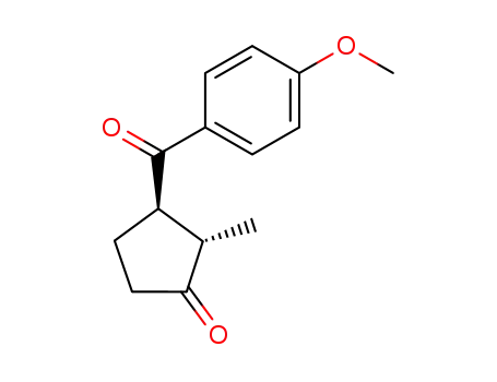 Cyclopentanone, 3-(4-methoxybenzoyl)-2-methyl-, trans-