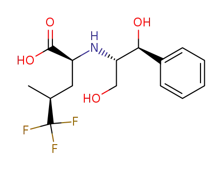 (2S,4S)-(+)-5,5,5-Trifluor-2-<(1S,2S)-(2-hydroxy-1-hydroxymethyl-2-phenylethyl)amino>-4-methylvaleriansaeure