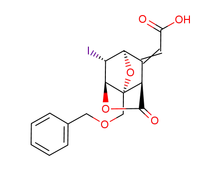 [(1R,2R,3R,6R,7R)-7-Benzyloxymethyl-2-iodo-5-oxo-4,8-dioxa-tricyclo[4.2.1.0<sup>3,7</sup>]non-(9Z)-ylidene]-acetic acid