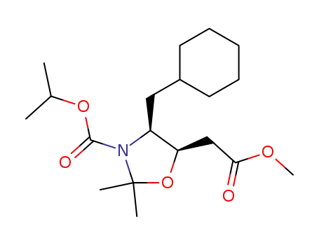 methyl <(4S,5R)-4-cyclohexylmethyl-2,2-dimethyl-3-isopropoxycarbonyl-1,3-oxazolidin-5-yl>acetate