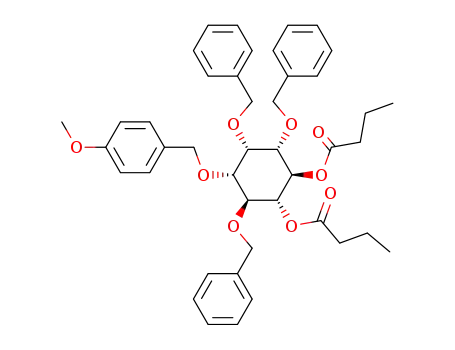 (+/-)-2,3,6-tri-O-benzyl-4,5-di-O-butyryl-1-O-p-methoxybenzyl-myo-inositol