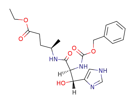 ethyl (S)-4-<<N<sup>α</sup>-(benzyloxycarbonyl)-erythro-β-hydroxy-L-histidyl>amino>pentanoate