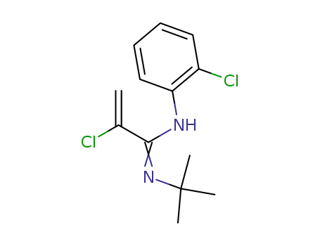 Molecular Structure of 86990-45-6 (2-Propenimidamide,2-chloro-N-(2-chlorophenyl)-N'-(1,1-dimethylethyl)-)