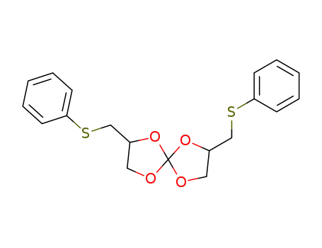 Molecular Structure of 116414-70-1 (1,4,6,9-Tetraoxaspiro[4.4]nonane, 2,7-bis[(phenylthio)methyl]-)