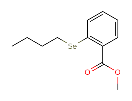 Molecular Structure of 105230-56-6 (Benzoic acid, 2-(butylseleno)-, methyl ester)