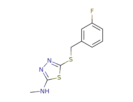 Molecular Structure of 97773-03-0 (2-(3-fluorobenzylthio)-5-methylamino-1,3,4-thiadiazole)