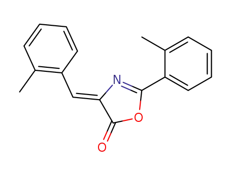 Molecular Structure of 72615-39-5 (2-o-Tolyl-4-[1-o-tolyl-meth-(Z)-ylidene]-4H-oxazol-5-one)