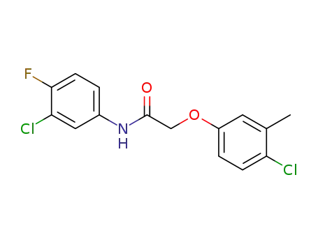 Molecular Structure of 141079-24-5 (Acetamide, N-(3-chloro-4-fluorophenyl)-2-(4-chloro-3-methylphenoxy)-)