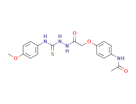 Molecular Structure of 151392-10-8 (N-[4-(2-{2-[(4-methoxyanilino)carbothioyl]hydrazino}-2-oxoethoxy)phenyl]acetamide)