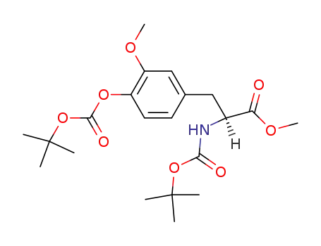 Molecular Structure of 159011-76-4 (N-(tert-butoxycarbonyl)-3-methoxy-4-t-butoxycarbonyloxy-L-phenylalanine methyl ester)