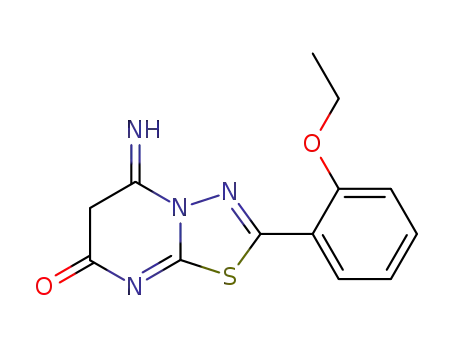 Molecular Structure of 116776-46-6 ((5E)-2-(2-ethoxyphenyl)-5-imino-5,6-dihydro-7H-[1,3,4]thiadiazolo[3,2-a]pyrimidin-7-one)