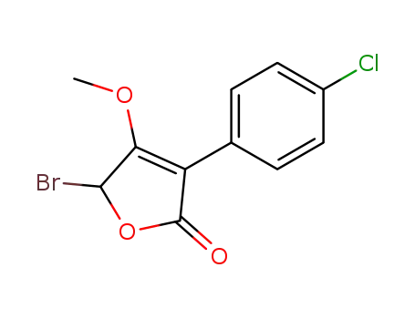 Molecular Structure of 100074-69-9 (5-Bromo-3-(4-chloro-phenyl)-4-methoxy-5H-furan-2-one)