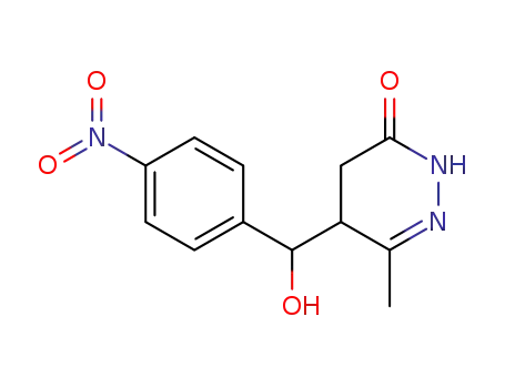 Molecular Structure of 87963-29-9 (3(2H)-Pyridazinone,4,5-dihydro-5-[hydroxy(4-nitrophenyl)methyl]-6-methyl-)