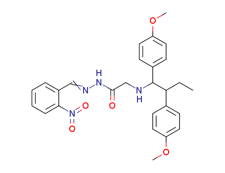 Glycine,N-[1,2-bis(4-methoxyphenyl)butyl]-, [(2-nitrophenyl)methylene]hydrazide (9CI) cas  77579-68-1